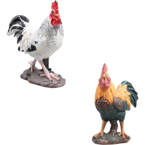 Haan/Kip tuin beeldje - voor binnen/buiten - 25 x 13 x 30 cm - dieren tuinbeelden -