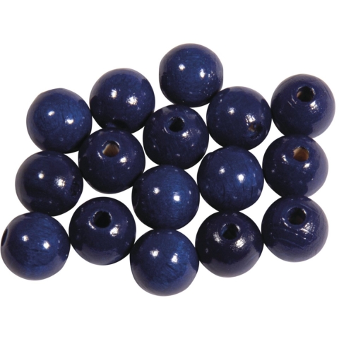 Hobby kralen van hout Dia 10mm - 208x stuks - Donkerblauw - DIY sieraden maken - Kralen rijgen -