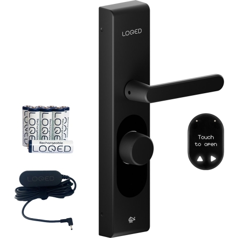 Loqed Bundel Smart Lock&Power Kit - Slim Deurslot - Smart Home - Cilinder&Codetoegang - Zwart