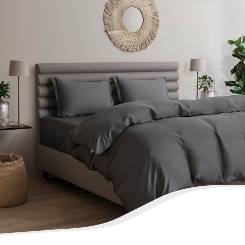 Home by TEMPUR® - Dekbedovertrek Bamboe - 100% zijdezacht - Antraciet - 240x220 cm