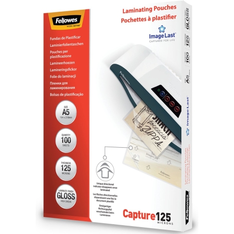 Fellowes Lamineerfolie DIN A5 125 micron glanzend 100 stuk(s)