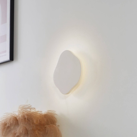 Lindby - Nielson LED wandlamp hoogte 30 cm beige gips