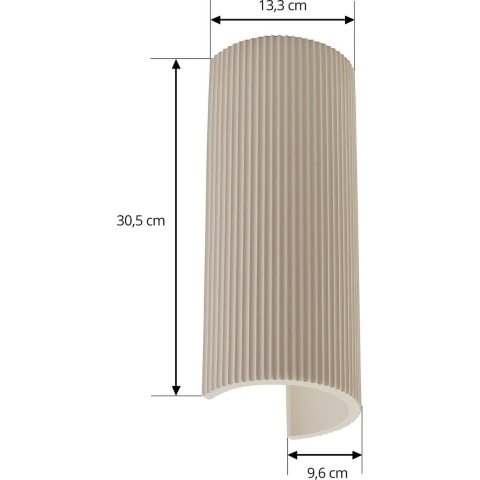 Lindby - Colja hanglamp hoogte 30,5 cm rond beige gips