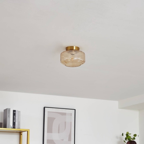 Lindby - Hildur plafondlamp amber Ø 22 cm glas