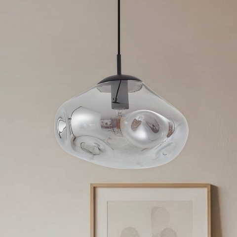 Lindby - Lelia hanglamp Ø 35 cm rookgrijs glas