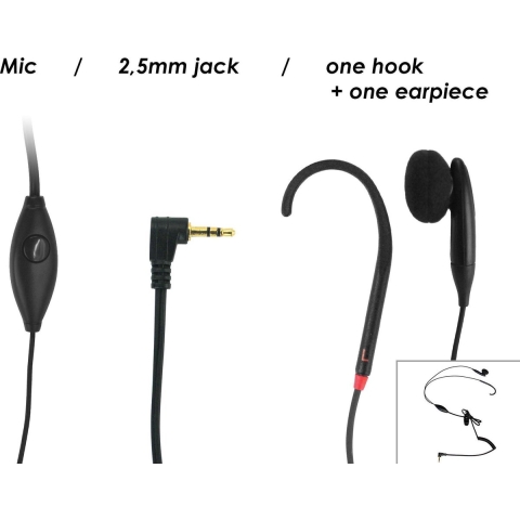 Geemarc CLHOOK5 Ear Free headset Kabel Zwart Volumeregeling Telefoon