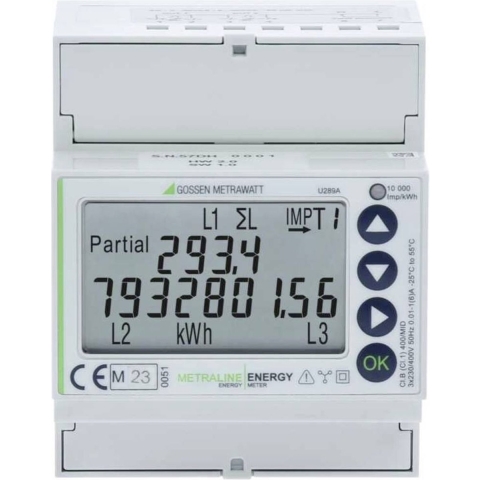 Gossen Metrawatt U289B METRALINE ENERGY kWh-meter 3-fasen met S0-interface Digitaal Conform MID: Ja 1 stuk(s)