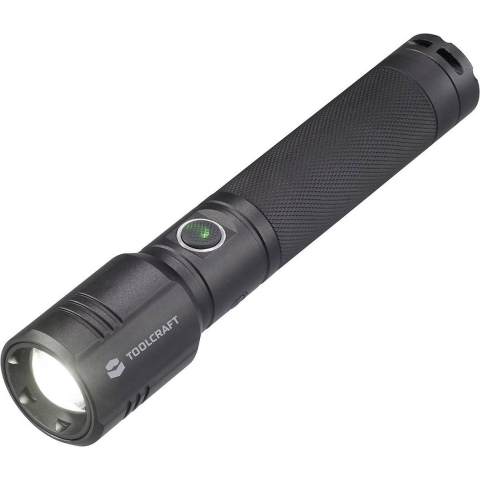 TOOLCRAFT Zaklamp werkt op een accu SMD LED Verstelbaar, Met USB-poort, Met stroboscoopfunctie 1000 lm 35 h 194 g