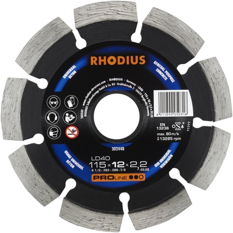 Rhodius 394136 LD 40 Diamanten doorslijpschijf Diameter 115 mm 1 stuk(s)