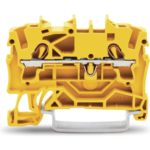 WAGO 2002-1206 Doorgangsklem 5.20 mm Spanveer Geel 100 stuk(s)
