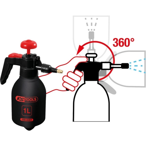 KS Tools 150.8251 1508251 Industriële verstuiver 1 l Zwart