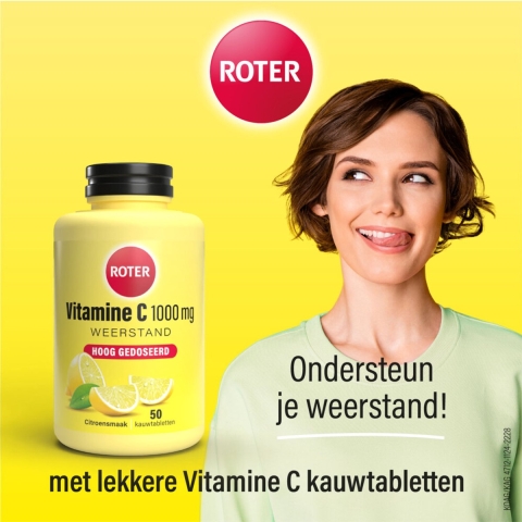 Gratis Verzending: 3x Roter Vitamine C 1000 mg Sterk Citroen 50 kauwtabletten