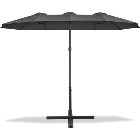 MaxxGarden Parasol - XXL - 460 x 270 cm - Antraciet - Incl. Kruisvoet