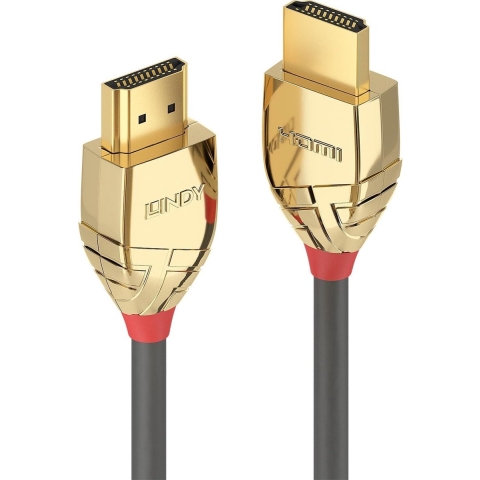 LINDY 37866 HDMI-kabel HDMI Aansluitkabel HDMI-A-stekker, HDMI-A-stekker 10.00 m Grijs