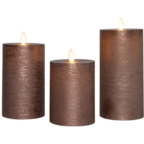 Stompkaars-USB wax d7,5 cm brons set van 3 - Annas collection