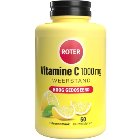 Gratis Verzending: 4x Roter Vitamine C 1000 mg Sterk Citroen 50 kauwtabletten
