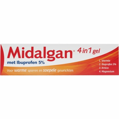 2x Midalgan 4 in 1 gel Met 5% ibuprofen 100 gr