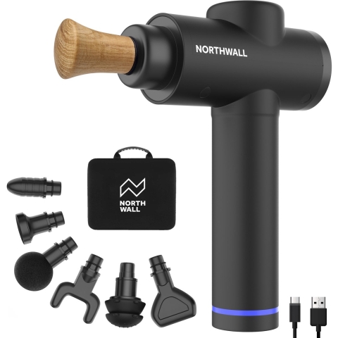 Northwall Massage Gun Prime - Professioneel Massagepistool met 7 Opzetstukken - Krachtig Draadloos (1 stuk)