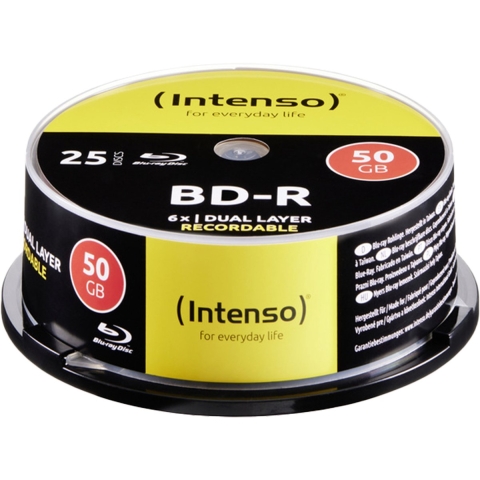 Intenso 5001124 Blu-ray BD-R DL disc 50 GB 25 stuk(s) Spindel