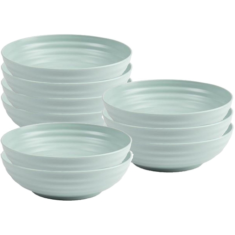 Plasticforte Soepkommen - 8x - D19 x H5.5 cm - groen - kunststof - onbreekbaar - servies -