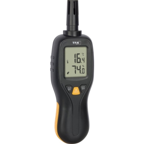 TFA Dostmann Digitales Profi-Thermo-Hygrometer 31.1066.01 Thermo- en hygrometer Zwart, Geel