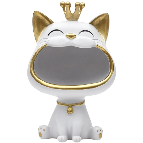 Home deco factory Kat sleutelbakje - 15 x 25 x 13 cm - kunsthars -