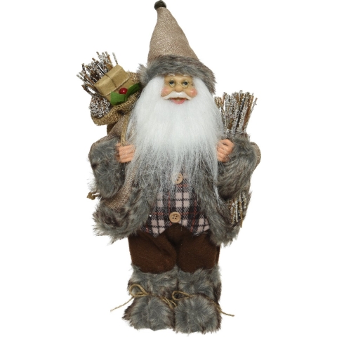 Kerstman polyester l30b17h45cm brn - Decoris