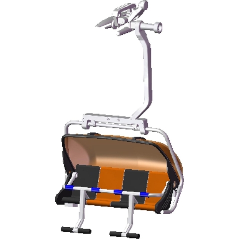 Zetel 4 personen zwart en oranje - Jaegerndorfer