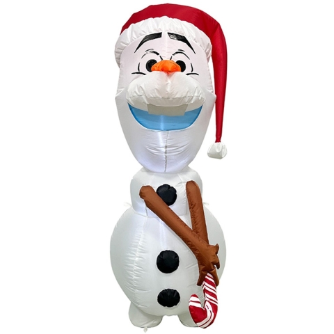 Opblaasfiguur polyester Olaf kerstman 120 cm - Disney