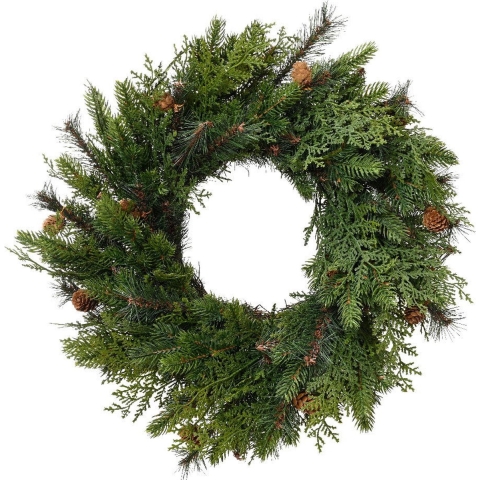 Cypress krans d40h12 cm groen - Everlands