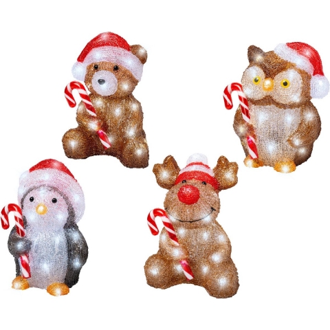 LED dier l17.2b17.8h23.5 cm kwt a4 kerst - Lumineo