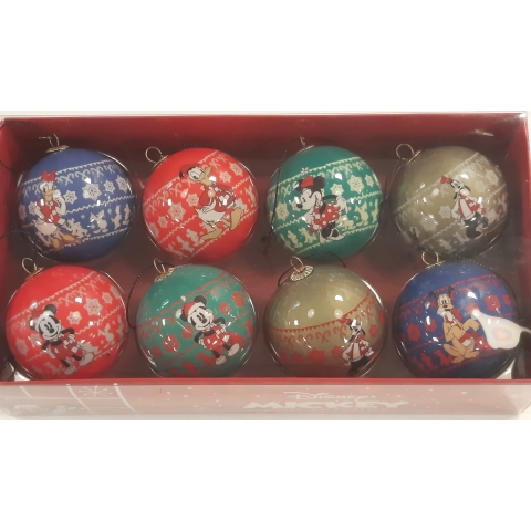 Box kerstbal plastic d6cm mickey 8st - Kurt s adler