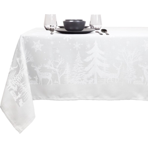 Tafelkleed Rody 150x250cm white - Unique living