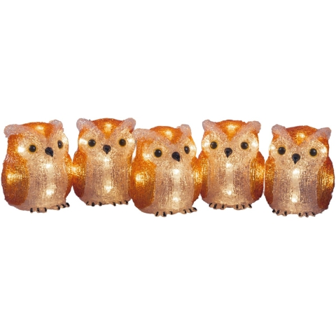 Kerstlichtsnoer 5 uilen led 4m - Konstsmide