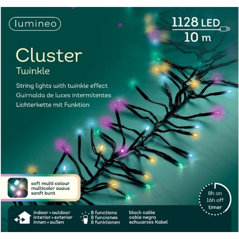 LED cluster lghts l10 zwrt/soft mlt kerst - Lumineo