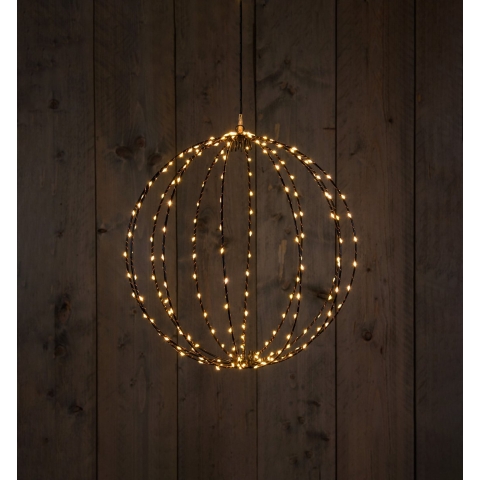 Metal 40Cm 3D Ball Black With 192Led Classic Warm/ Copper Wi - Annas collection