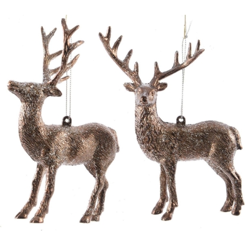 10 stuks! Hert plastic hang 2ass 14cm truffel - Ksd