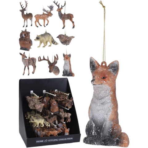 5 stuks! Hangdeco dieren 12 cm 9 assorti - Nampook
