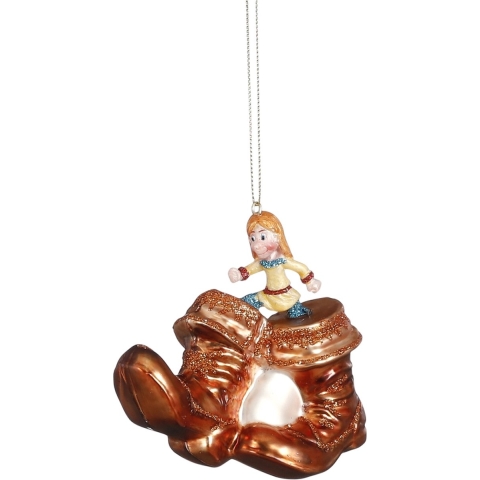 Ornament Kleinduimpje glas goud - l10,5xb4xh10cm - Luville