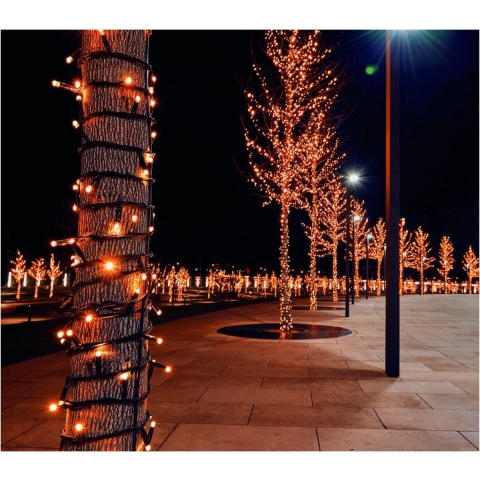 Connect De Luxe koppelverlichting 100Led Classic 10M, 10Cm Afstand Tussen De Leds, Rubber Kabel Zwart kerstverlichting - Annas collection