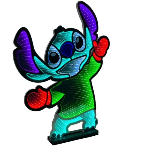 Verlichting decoratie spiegeleffect dansende Stitch 75 cm - Disney
