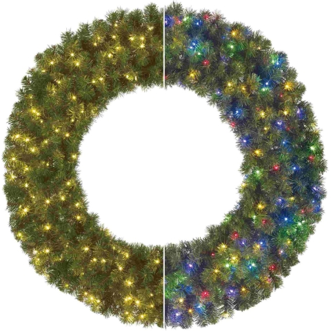 Limber krans led outdoor groen warm wit multicolour 200L TIPS 450 en timer & dimmer afstandsbediening h20xd120 cm - Black box