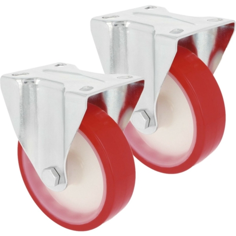 AMIG bokwiel/transportwiel - 2x - D100mm - polyurethaan - 120kg - heavy duty -