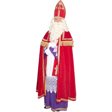 Sinterklaas kostuum - inclusief korte witte handschoenen One size -