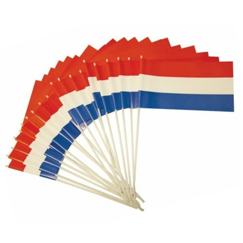 Feest zwaaivlaggetje - 200x - Nederlandse vlag - 20 x 30 cm - kunststof - handvlaggetjes - Holland -