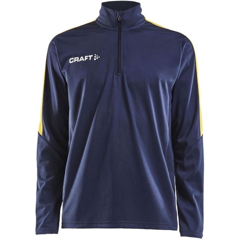Craft 1905625 Progress Halfzip Tee LS W - Navy/Yellow - M
