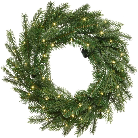 Grandis krans groen dia 50 cm met 50 LED - Everlands