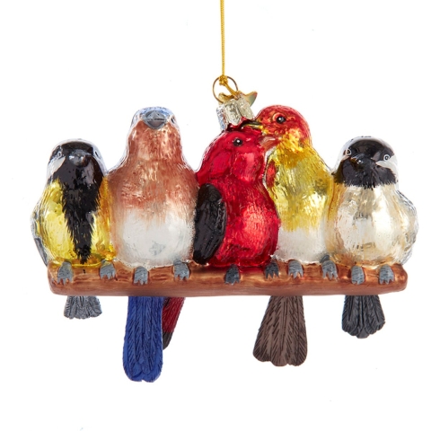 Noble Gems Songbirds On Branch Ornament 5 inch - Kurt s adler