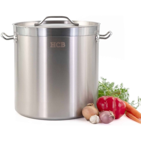 HCB® - Professionele Kookpan - 20 liter - Inductie - Gas - Electrisch - Grote RVS / INOX pan - Soepp