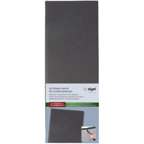 Sigel GM101 Drankenmap 1/2 DIN A4 1 stuk(s) Incl. 2 dubbele transparante hoezen voor 8 paginas, Rubberen binding Antraciet
